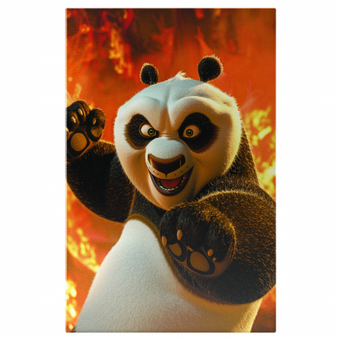Personaje Desene Animate - Kung Fu Panda - Urs cu Ochii Verzi Practicând Arte Marțiale, Marime 40x25CM