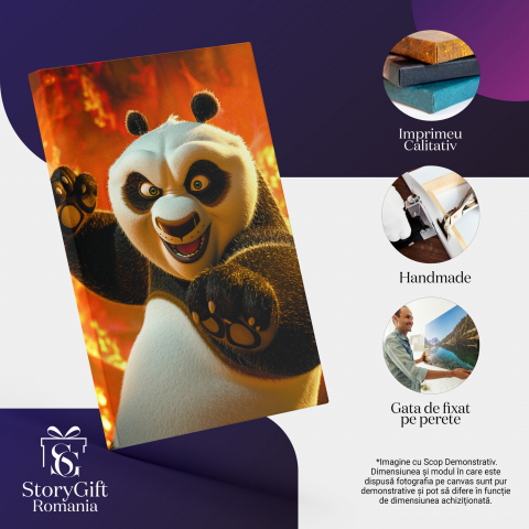 Kung Fu Panda - Urs cu Ochii Verzi Practicând Arte Marțiale, Marime 40x25CM [1]