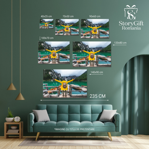 Lacul Braies în Toată Splendoarea Sa: Frumusețea Alpii Italieni, Marime 40x25CM [3]