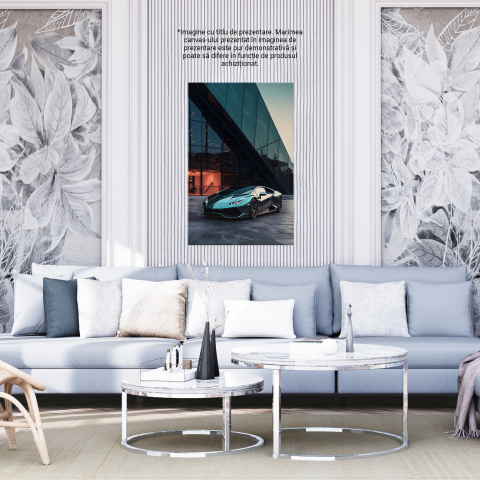 Tablou Canvas:  Lamborghini in fata unei cladiri - prezentare autovehicul scump Pictura Digitala 40x25CM [3]