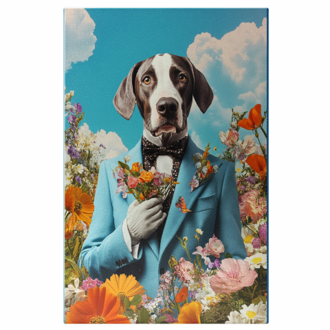 Flori - Tablou Canvas Personalizat - Animal în Costum Modern cu Fluturi și Papion
Marime 40x25CM