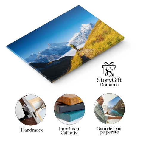 Tablou Canvas Lant Montan prin Nori, Peisaj Montan, Calatorie, Cerdac, Stanci 3159 40x25CM [1]