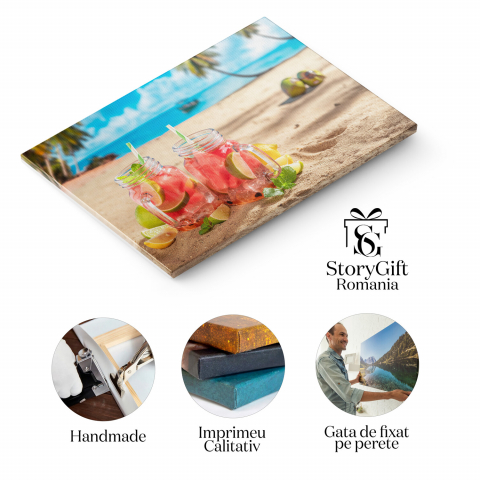 Limonada cu Pepene Roșu pe Plajă: O Băutură Răcoritoare pentru Vară, Marime 40x25CM [1]