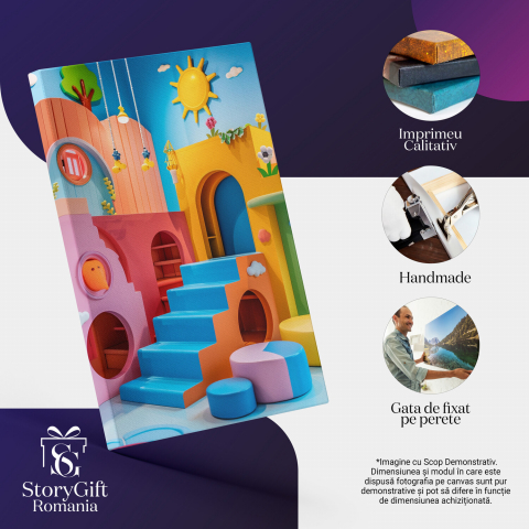 ambianță jucăușă, artă pentru copii, decor educațional, relaxare pentru copii, cadou pentru aniversare, inspirație pentru joacă, Marime 40x25CM [1]