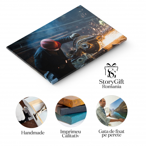 Tablou Canvas: Lucrarile de Sudura in Industrie 100x70CM [1]