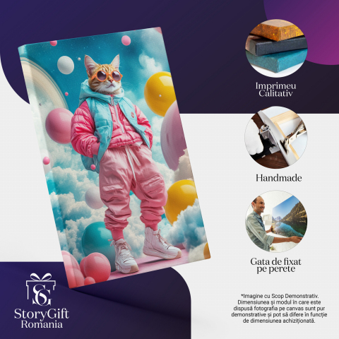 Ținută Stradală Modernă cu Culori Vibrante în SpațiuMarime 40x25CM [3]