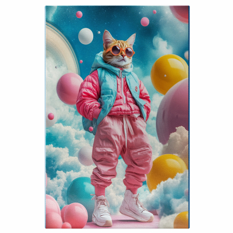 Abstract - Ținută Stradală Modernă cu Culori Vibrante în SpațiuMarime 40x25CM