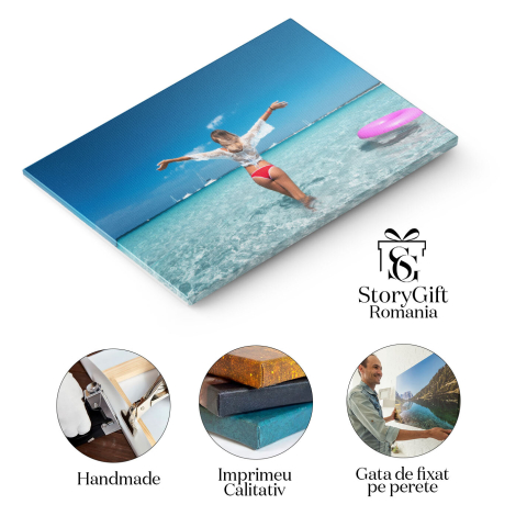 Tablou Canvas - Lumea in Apa: Tineret si Relaxare la Marea Ocean 40x25CM [1]