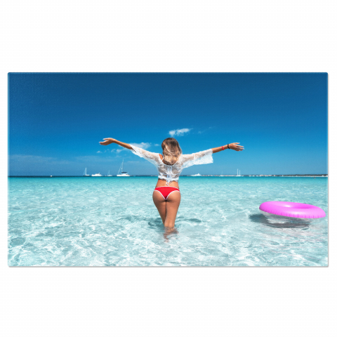 Plajă - Tablou Canvas Lumea în Apă: Relaxare la Marea Ocean, Marime 40x25CM