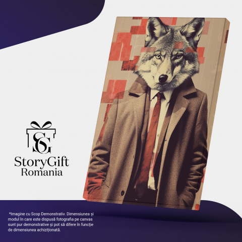 Tablou Canvas:  Lup la costum - afaceri calca pe cadavre Pictura Digitala 90x60CM [4]
