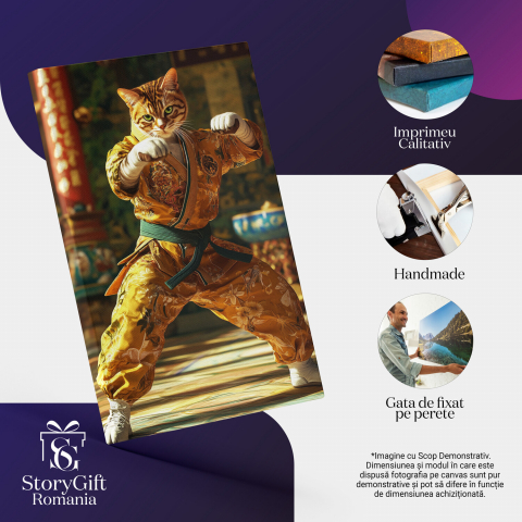  Tablou Canvas Personalizat Luptător Karate Cu Costum PortocaliuMarime 40x25CM [3]