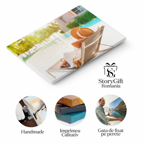 Tablou Canvas Luxe și Relaxare: Femei la Plajă, Marime 40x25CM [1]