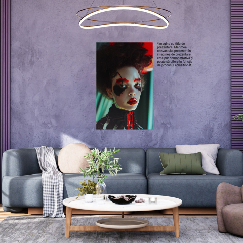 Tablou Canvas Machiaj Avangardist în Roșu și Negru, Marime 40x25CM [2]