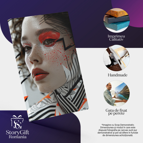 Machiaj Electrizant - Pictură Digitală cu Stil Unic Feminin, Marime 40x25CM [1]