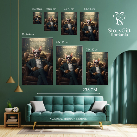  Tablou Canvas Personalizat Mafiot Elegant Pe FotoliuMarime 40x25CM [5]