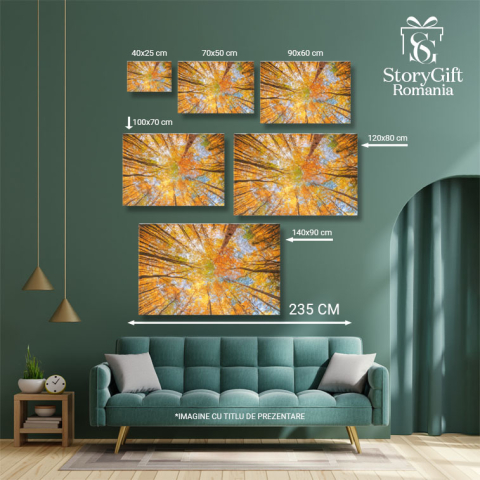 Tablou Canvas Magia padurii toamnei, frunze, peisaj natural, toamna 2520 40x25CM [4]