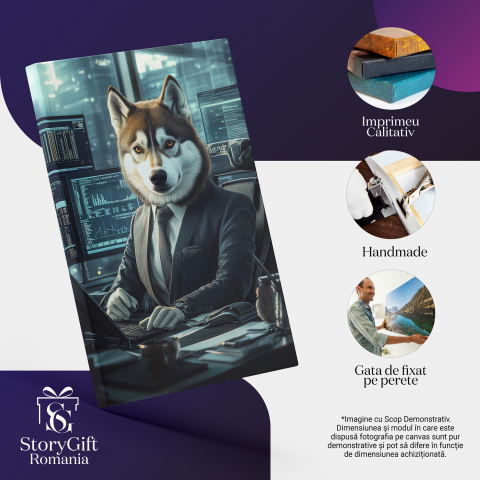  Tablou Canvas Personalizat Birou Elegant În Miez De NoapteMarime 120x80CM [3]