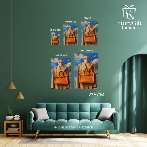 Tablou Canvas - Manechin Faceless în Palton de Piele cu Accesorii Asortate, Marime 40x25CM [3]