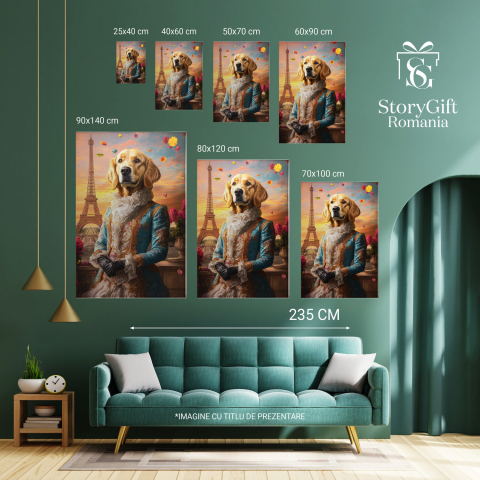 Tablou Canvas Personalizat - Animal în Ținută Regală cu Guler Înalt în Paris
Marime 40x25CM [5]