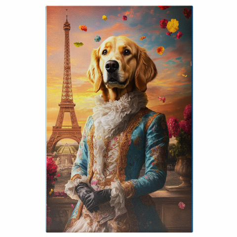 Atracții Turistice - Tablou Canvas Personalizat - Animal în Ținută Regală cu Guler Înalt în Paris
Marime 40x25CM