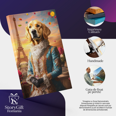 Tablou Canvas Personalizat - Animal în Ținută Regală cu Guler Înalt în Paris
Marime 40x25CM [3]