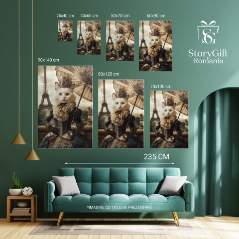 Tablou Canvas Personalizat - Animal Marchiz în Paris cu Umbrelă
Marime 40x25CM [5]