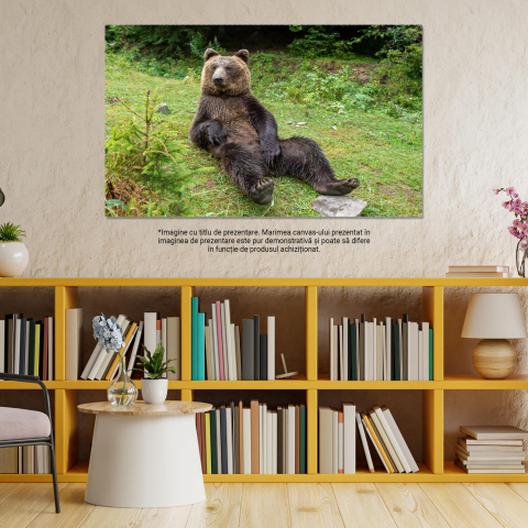Tablou Canvas Marele Urs Grizzly: Regatul Sălbăticiei în Taiga Nordică, Marime 40x25CM [2]