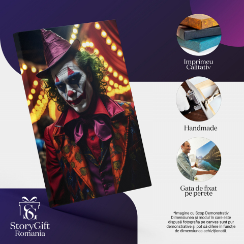 Bărbat cu Pălărie Mov și Costum Colorat - Pictură Digitală Unică, Marime 40x25CM [1]