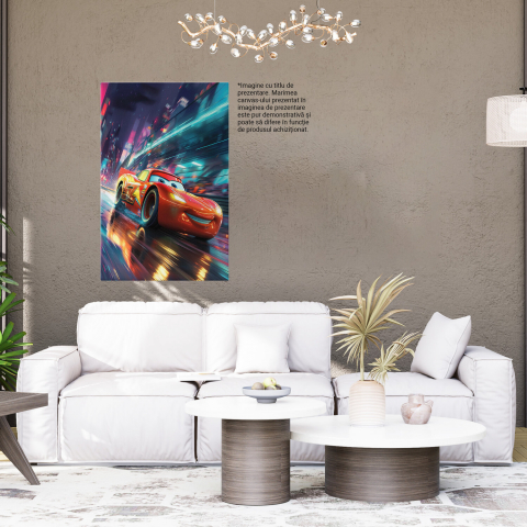 Agera Fulger McQueen - Furia Roșie pe Strada Umedă - Pictură Digitală, Marime 40x25CM [3]
