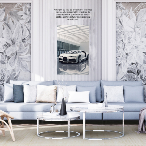 Bugatti Alb – Pictură Digitală a unei Mașini de Lux, Marime 40x25CM [3]