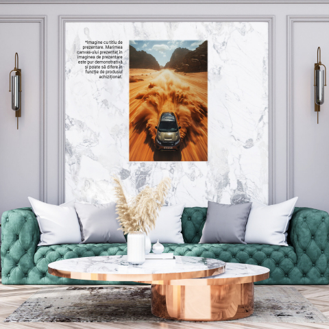 Range Rover Gri în Viteză prin Deșert - Pictură Digitală, Marime 40x25CM [2]