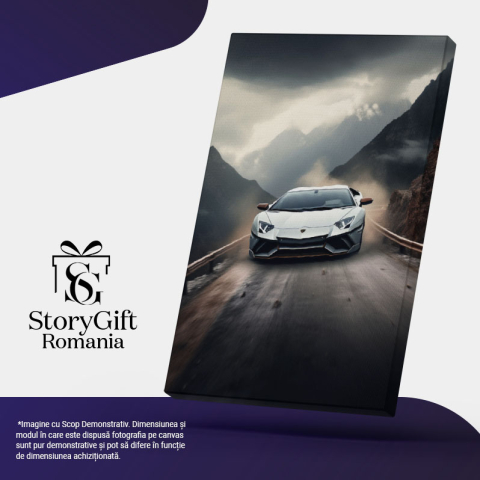 Tablou Canvas:  Masina Lamborgini - munti pentru bogati Pictura Digitala 40x25CM [4]