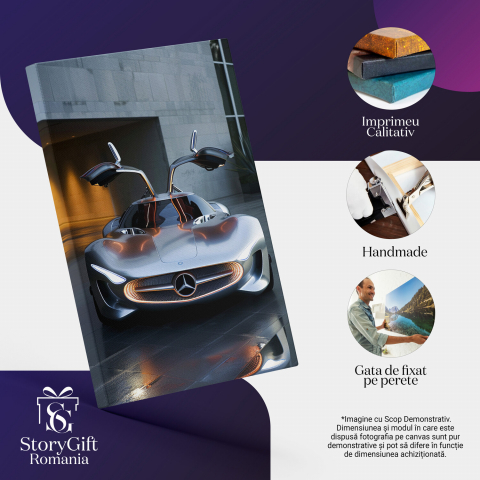 Stunning Mercedes Benz AMG Vision Gran Turismo - Digital Art with Vertical Doors Open, Marime 40x25CM [1]