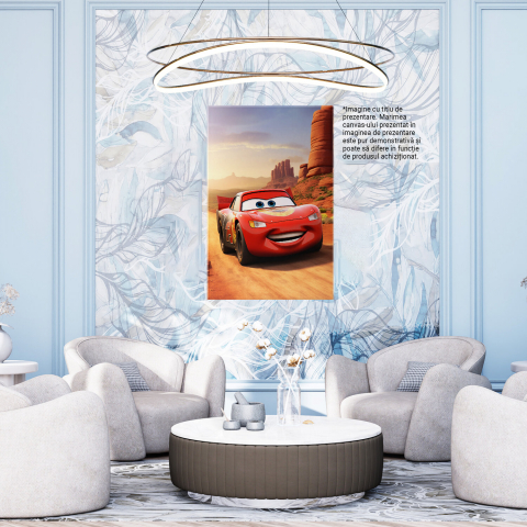 Tablou Canvas - Mașina Roșie Fulger McQueen în Desert, Marime 40x25CM [3]
