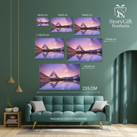 Matterhorn Reflectat: Pictura Scenică a Naturii Elvețiene, Marime 40x25CM [3]