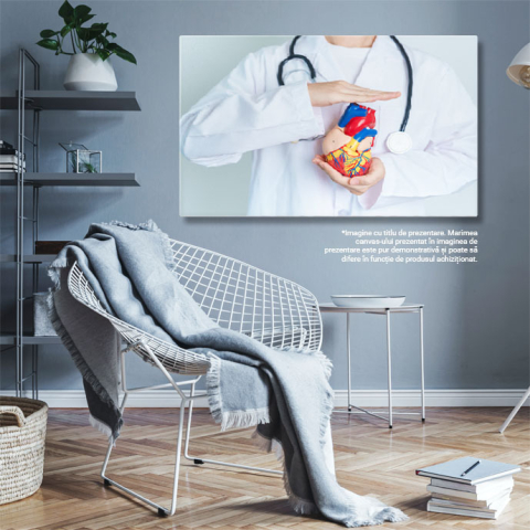 Tablou Canvas Medic Cu Model de Inima Umana cardiologie, inima, cardiovascular, medic, sanatate 1667 40x25CM [2]