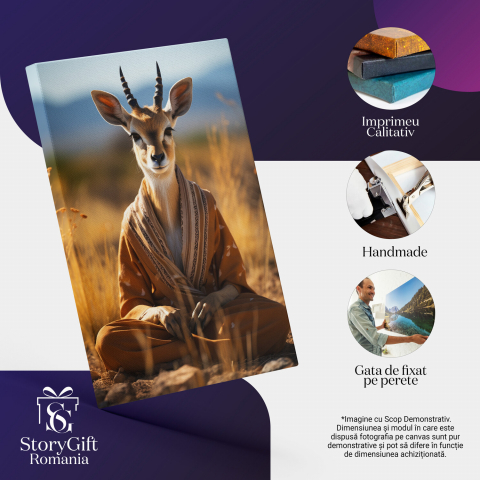 Tablou Canvas Meditația Naturii și Spiritul Animal - Pictură Digitală, Marime 40x25CM [1]