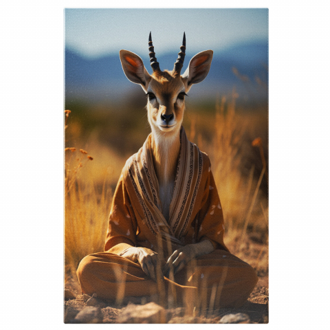 Tablou Canvas Meditația Naturii și Spiritul Animal - Pictură Digitală, Marime 40x25CM