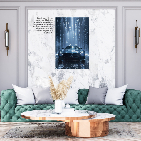 Mercedes Gri Întunecat - Mașină de Lux Sport cu Faruri Aprinse în Ambient LED, Marime 40x25CM [1]