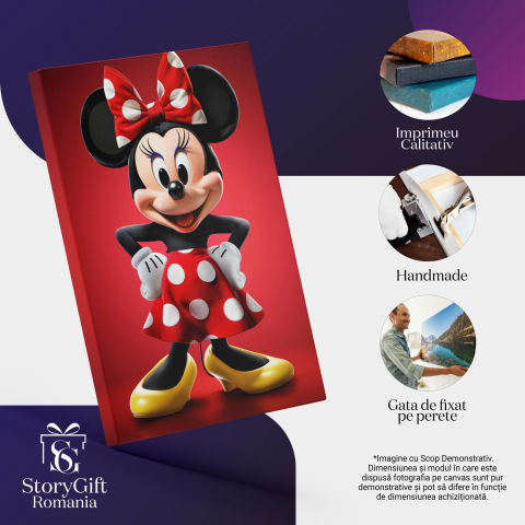 Minnie Mouse în Rochie cu Buline și Pantofi cu Toc Galbeni, Marime 40x25CM [1]