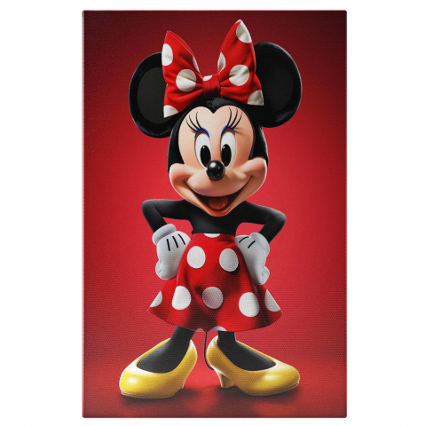 Personaje Desene Animate - Minnie Mouse în Rochie cu Buline și Pantofi cu Toc Galbeni, Marime 40x25CM