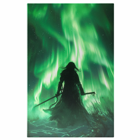 Aurora Boreală - Misterele Mării - Entitate Înfricoșătoare cu Lumină Verde, Marime 40x25CM