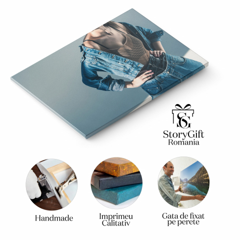 Model Fashion în Denim: Eleganță și Stil, Marime 40x25CM [1]