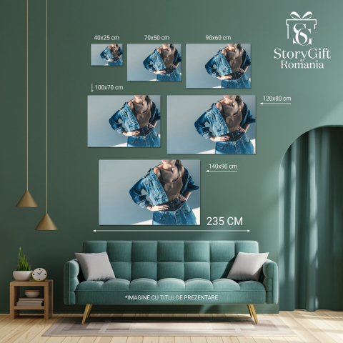 Model Fashion în Denim: Eleganță și Stil, Marime 40x25CM [2]
