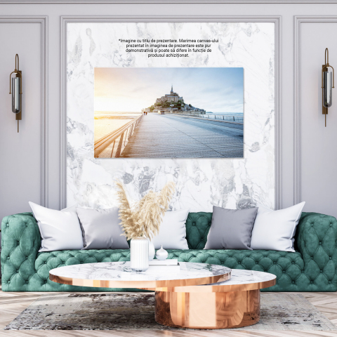 Tablou Canvas: Mont Saint-Michel în Apus - O Fereastră Spre Istoria Franței, Marime 40x25CM [2]