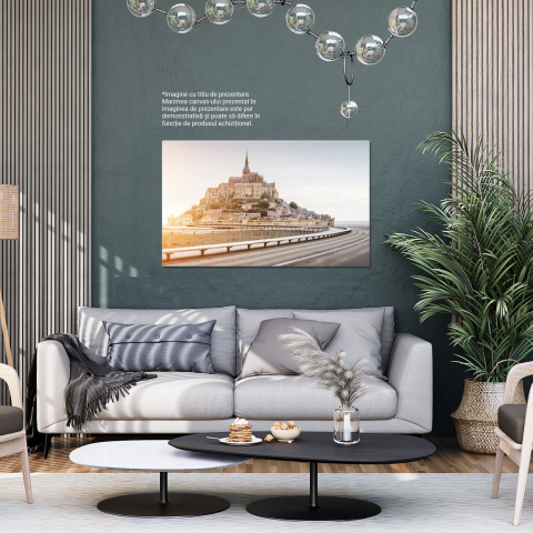 Tablou Canvas: Mont Saint-Michel în Apus - O Magie a Patrimoniului Mondial, Marime 40x25CM [3]