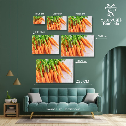 Tablou Canvas Morcov Proaspat si Dulce pe o Masa Gri, a, morcov, proaspat, dulce, masa 2051 40x25CM [4]