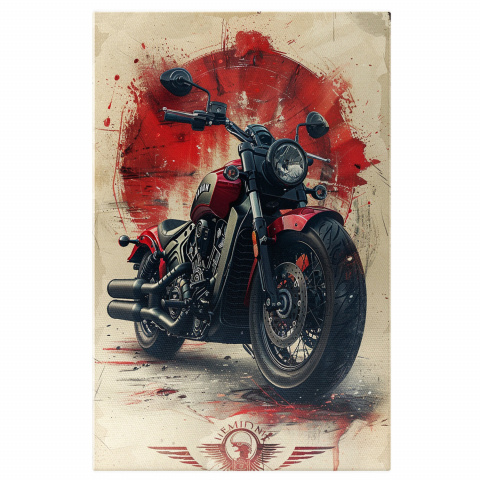 Motocicleta Drumurilor Sângeroase - Tablou Canvas cu Perfectiune și Viteză pe Două Roți, Marime 40x25CM