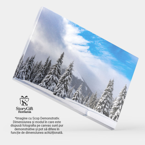 Tablou Canvas Munti cu Varfuri Acoperite de Zapada si Cascate la Glen Etive: Munti, Cascade, Zapada, Glen Etive, Iarna. 4140 40x25CM [3]
