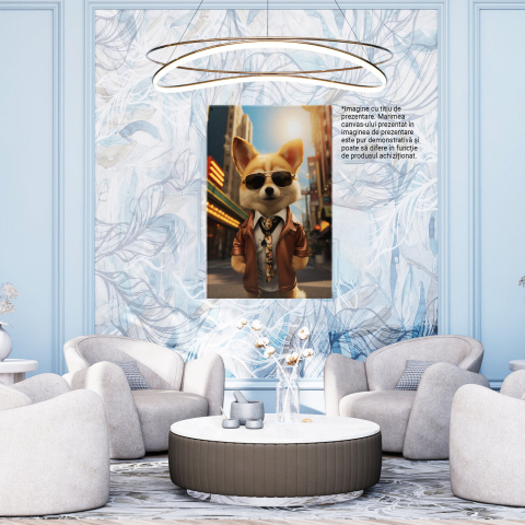 Tablou Canvas - Figurină Muppet: Câine Rosiatic ca o Vulpe cu Ochelari și Cămașă cu Cravată, Marime 40x25CM [3]